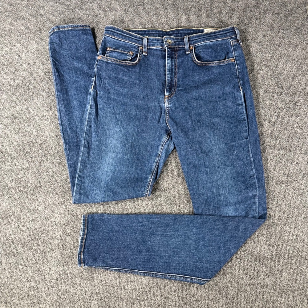 Rag & Bone Nina High Rise Skinny Jeans Womens 30 Marine Blue Dark Wash USA Made